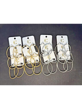 Reseller Bundle LOT of 12 Wholesale Charming Charlie Hoop Earrings Gold Silver